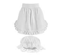 Liakyunf Maid Hat Halloween Retro White Apron Headgear Set