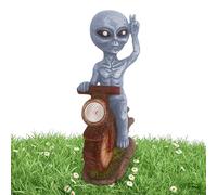 Liakyunf Solar Alien Statue | Small Resin Landscape Figure - Sci-Fi Figurine Outdoor Solar Light for Haunted House Lawn Garden Yard Patio Showcase Halloween Balcony Decoration