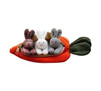 Liakyunf Stuffed Bunny with Zipper Pouch | Plush Three Bunnies Bag,Holiday Supplies, Children Stuffed Toy Easter Decoration with Zipper for Boys and Girls