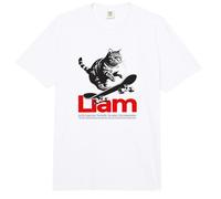 Liam - Cute Boy Name with Cool with Cool Cat & Skateboard Comfort Colors Adult Heavyweight T-Shirt