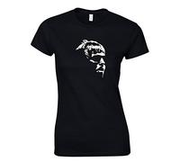 Liam face Oasis Indie Rock Music Womens T Shirt (Medium) Black