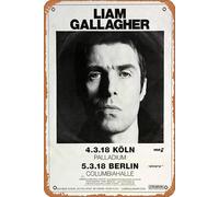 Liam Gallagher - As You Were, Köln & Berlin 2018 - Konzertplakat Metal Tin Sign Music Metal Poster Home Bar Pub Decor Wall Art Print 12 X 8 Inch