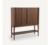 Liamca Sideboard/bar in Walnut Veneer and Leather walnut