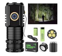 Liameph Blitron High Powered LED Torches Set, Three-Eyed Monster, Clip on Torch, Waterproof for Camping, Traveling, Hiking