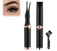 Liameph Heated Eyelash Curler, USB Rechargeable with Brush, 3 Temperature Adjustments, Natural Curled Eyelashes, Anti-Scalding (Black)