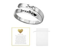 Liameph Just Breathe Rings for Women,Hope Rings for Women,Premium Stainless Steel,Adjustable Size,Unique Spiral Wrap Design,Just Breathe Ring for Instant Stress Relief,Heartfelt Gift for Women Men