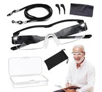 Liameph Magnifying Glasses,Magnifying Glasses With Light,Anti Blue Light,300% Magnification,With Storage Bag,Glasses Rope,Case,300 Degrees Magnification,Suitable for Close Work,Reading,Handicrafts Ect