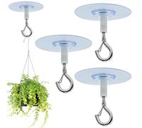 Liameph Self-Adhesive Ceiling Hooks for Plants, Wind Chimes, Lights, Flower Pots and Balloons - Punch-Free Design, Simple to Use