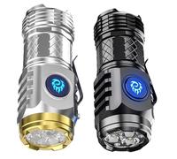 Liameph Three-Eyed Monster Mini Flashlight, Super Power LED Multifunctional Waterproof Flashlight, Black+Silver