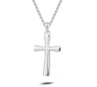 liameya Men's Cross Necklace, Iced Out Cross Necklace, Silver, Men's Silver Chain with Cross Pendant, Easter Cross Necklace, Hip Hop Jewellery, Confirmation Girls Gifts, wenige, Cubic Zirconia, Do not