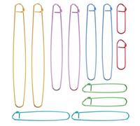 LIAMGUS 12 pcs Stitch Holders, Stitch Holder SetStitch Holder Set, Aluminum Stitch Holders, for Blankets Scarves Quilts Other Knitting Project Crochet Projects (Random Color)