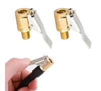 LIAMGUS 2 pcs tyre valve, Tire Air Chucks, Tire Air Chuck with Clip Adapter, Brass Tyre Valve Air Pump Clip, Open End Car Truck Tyre Tire Inflator Valve Connector for Car Truck (8mm)