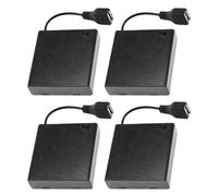 LIAMGUS 4 Pcs 4 AA Battery Holder USB Switch, USB Female Socket, 4 x 1.5V AA Battery Box Holder