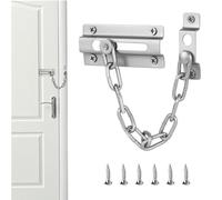 LIAMGUS Door Chain Internal Door Lock, nternal Door Restrictor, Door Guard Limiter Chrome Plated Slide, Door Safety Latch, for Hotel Home Living Motel Apartment Bedroom (Silver)