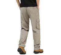 Liamkoa Cargo Pants Men 6 Pockets Breathable Hiking Construction Pants 100% Cotton Heavy Duty Cargo Work Pants for Men (Light Gray,11XL)