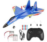Liamostee RC Airplane, Remote Control 2CH 2.4Ghz F22 Fighter Jet Toy, Foam RC Plane with Lights, 6-Axis Gyroscope, For Kids (3+), Unisex