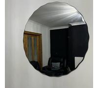 LIAMRA 60cm Round Frameless Mirror, Vintage Ornate Wall Mirror, Art Deco, 60L x 60W cm, Wall Mount