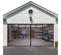 LIAMST Garage Door Screen for 12x8FT, 1Car Garage Doors- Reinforced Fiberglass Door Screen,Stronger High Energy Magnets ， Magnetic Screen Door