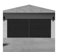 LIAMST Magnetic Thermal Insulated Garage Door Curtain ，Center Opening, Durable Oxford Cloth&Thicken Polyester Fiber Fill, Weatherproof, Windproof, Soundproof, Weighted Bottom (8 * 7FT, Black)