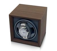 Lian Automatic Watch Winders for 1 Watches Single Square Walnut Color Watch Winder with Soft Memory Foam Watch Winder Box for Women and Men USB Powered (Grey)