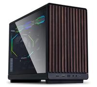 Lian Li A3-mATX Glass Edition, Wood Black, Small Form Factor Chassis, Tempered G