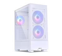 Lian Li ATX-PC-Gehäuse mit hohem Luftstrom, RGB-Gaming-Computergehäuse, mit 3 ARGB-PWM-Lüftern vorinstalliert,Glas-Seitenwand (LANCOOL 205 MESH C, weiß)