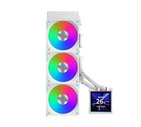Lian Li HydroShift II LCD-S 360CL All In One CPU Cooler - 360mm Radiator, 3.4” IPS LCD Display, Integrated Tube Cabling, Magnetic Mount Design, Three UNI FAN CL Wireless RGB Fans - White