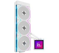 Lian Li HydroShift II LCD-S 360TL All In One CPU Cooler - 360mm Radiator, 3.4” IPS LCD Display, Integrated Tube Cabling, Magnetic Mount Pump Cap, Three UNI FAN TL Wireless RGB Fans - White