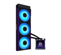 Lian Li Hydroshift II-S 360 RGB Liquid CPU Cooler - 360mm AIO - 3.4" IPS LCD Square Screen - Daisy-Chain - Low-Noise - Intel LGA 1851/1700, AMD AM5/AM4-3X CL120 ARGB Fan - Black (HS2LCDS36CB)