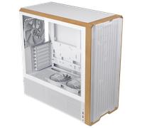 Lian Li Lancool 217 E-ATX Tempered Glass Dark Wood Gaming Case - White