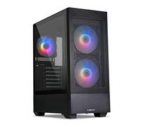 Lian-Li LIAN LI High Airflow ATX PC Case, RGB Gaming Computer Mesh Front Panel Mid-Tower Chassis w/ 3 ARGB PWM Fans Pre-Installed, USB Type-C Port, Tempered Glass Side (LANCOOL 205 C, Black)