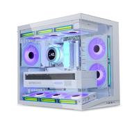 Lian Li O11 Dynamic Mini V2 Compact ATX Mid Tower Gaming PC Case, White | Dual-chamber tempered glass computer case with modular layout, white desktop tower for gaming PC builds