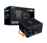 Lian Li RS 1200W Rotational Shift Fully Modular ATX Power Supply (W/USB Fan Hub) 90° AC Inlet, Cybenetics Platinum, 80+ Gold, ATX 3.1, PCIe 5.1, 12V-2×6 Cable, 10 Year Warranty, Black (RS1200G.BH)