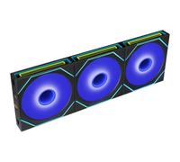 Lian Li SL-INF FLEX 120mm Triple Fan Pack w/Controller - Black | Three 120mm ARGB fans with dual infinity mirror, controller included, and flexible USB, wireless, or motherboard control