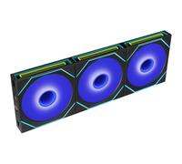 Lian Li SL-INF FLEX Reverse 120mm Triple Fan Pack w/Controller - Black | Three reverse-blade 120mm ARGB fans with dual infinity mirror, controller included, and flexible control