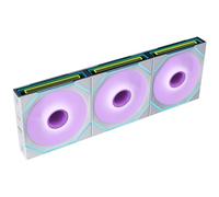 Lian Li SL-INF FLEX Reverse 120mm Triple Fan Pack w/Controller - White | Three reverse-blade 120mm ARGB fans with dual infinity mirror, controller included, and flexible control