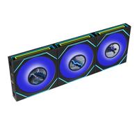 Lian Li SL-INF LCD FLEX Reverse 120mm Triple Fan Pack - Black | Three reverse-blade 120mm ARGB fans each with dual infinity mirror and 1.8" LCD display