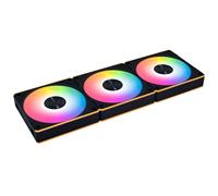 Lian Li UNI FAN CL120 Reverse Flow Triple Pack - 120mm ARGB PWM Fans, Black, Wireless Daisy-Chain, Reverse Airflow, Controller-Free, Modular Fan Kit