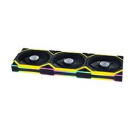 Lian Li UNI Fan SL Wireless 120mm ARGB Fan - Triple Pack - 2.4 GHz Wireless Signal for RGB & Fan Control - Customizable Lighting Effects - Controller Included & Required - Black (12SL1W3B)