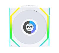 Lian Li Uni Fan SL - Wireless LCD 120 - ARGB Fan - 1.6 Inch LCD Display - 2.4 GHz Wireless Control - Wireless Driver Not Included and Required for Use - White