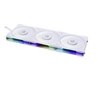Lian Li UNI FAN TL 120mm Reverse Flow RGB Triple Fan Pack - White | PWM | Interlocking Design | Enhanced Cooling & Lighting Control