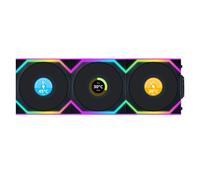 Lian Li UNI SL WIRELESS LCD RGB Reverse Flow 120mm Fan Triple Pack - Black