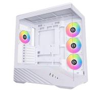 Lian Li V100 ATX Mid-Tower PC Case, 4 x 120mm ARGB PWM Fans Pre-Installed, LED RGB Strip, Display Platform with Tempered Glass, Support 420mm GPUs, 360mm Radiator, Optimized Airflow - White (V100RW)