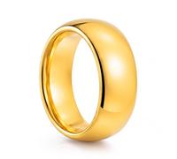 Lian Men's Stainless Steel Rings 4MM 6MM 8MM Silver Gold Black High Polished Comfort Fit Domed Ring Wedding Band
