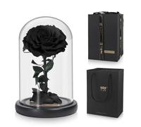 Lian Preserved Flower Real Rose in Glass Dome, Preserved Roses Never Withered Romantic Gifts for Female, Valentine's Day, Mother's Day, Birthday, Anniversary, Wedding and Christmas