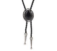 LIANCHI Western Black Bolo Tie Men Women,Native American Leather Bolo Tie String (MEN BOLO TIE-3)