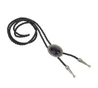LIANCHI Western Bolo Tie Men Women Native American Leather Black