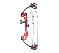LianCTCO Complete Youth Compound Bow Set for Beginners, Includes 12 Arrows, Target Paper, Single Pin Sight, Adjustable 16-29lbs Draw Weight for Practice (Red)