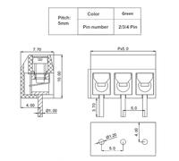 LIANFOND 100PCS 508mm Pitch Screw Terminal Block Kit, 2P 3P 4P Green PCB Mount Connectors Raspberry Pi for A+/for B+/3B and for Arduino GPIO