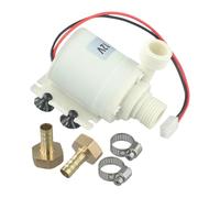 LIANFOND 12V DC Water Pump for Solar Hot Water Circulation, 8 L Min Flow Rate, 30dB Quiet Brushless Motor, Brass 1 2 Inch Male BSP NPT Inlet Outlet with Coupler